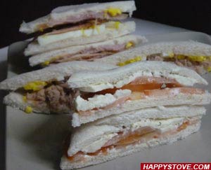 Turkey Ham and Sweet Red Peppers Tramezzini
